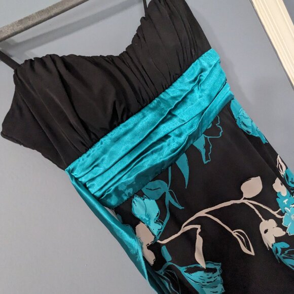 Black teal homecoming cocktail formal dress size small junior - Picture 4 of 8
